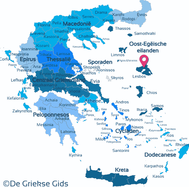 Map of Lesbos