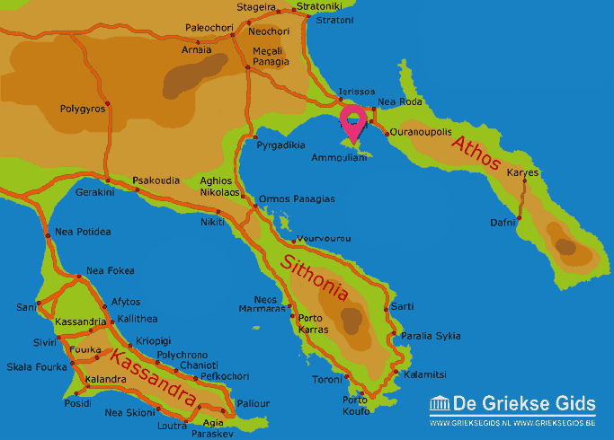 Map of Ammouliani