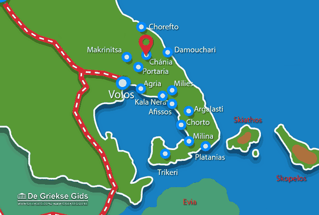 Map of Chania Pelion