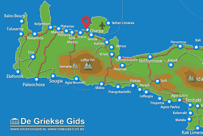 Map of Chania city