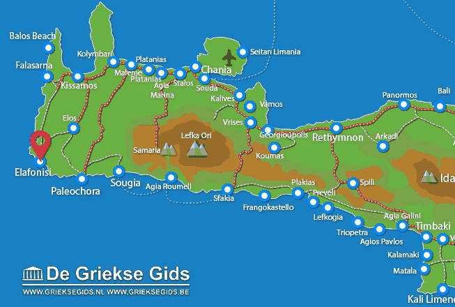 Map of Elafonisi