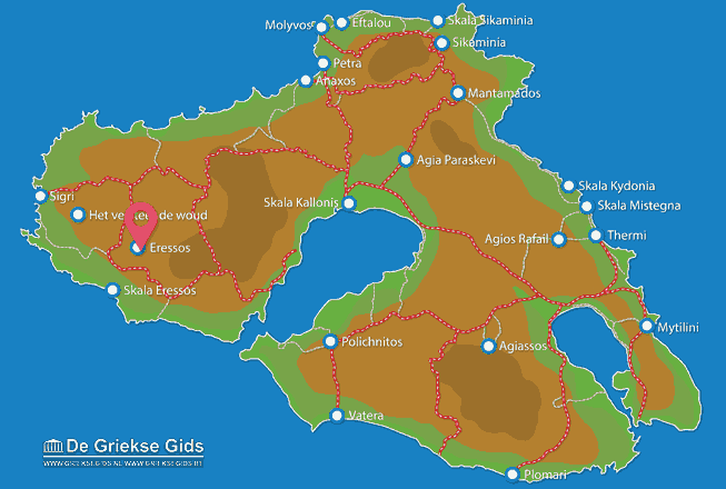 Map of Skala Eressos