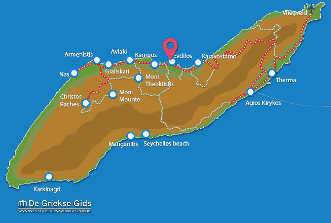 Map of Evdilos