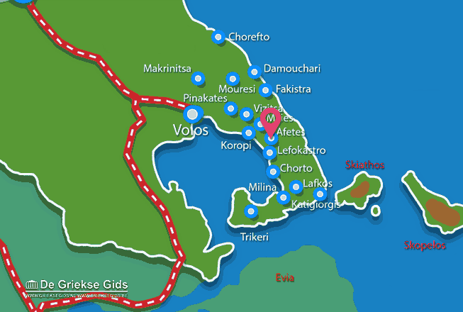 Map of Afetes Pelion