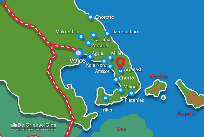 Map of Kalamos Pelion