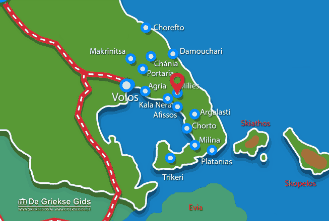 Map of Kato Gatzea Pelion