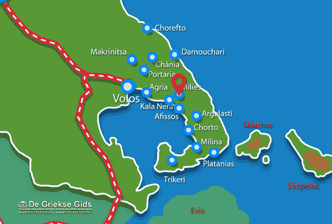 Map of Agios Georgios Nilias Pelion