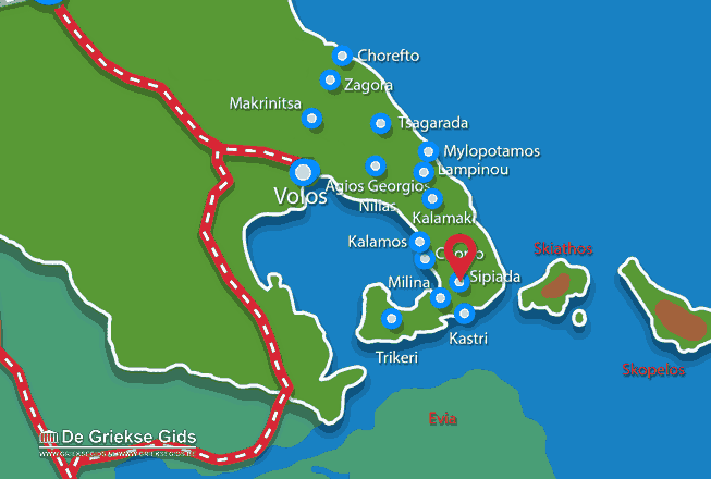 Map of Lafkos Pelion