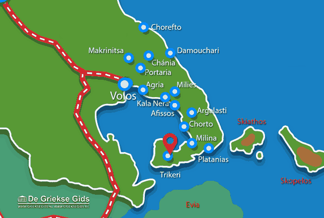 Map of Agia Kyriaki Pelion