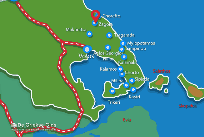 Map of Zagora Pelion