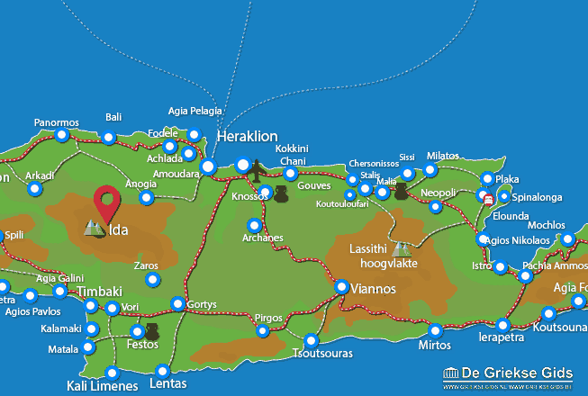 Map of Ida mountain