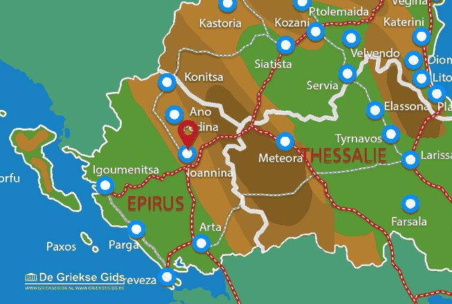 Map of Ioannina town