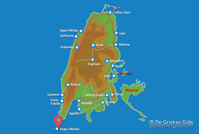 Map of Cape Lefkatas