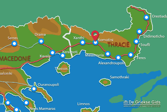 Map of Komotini