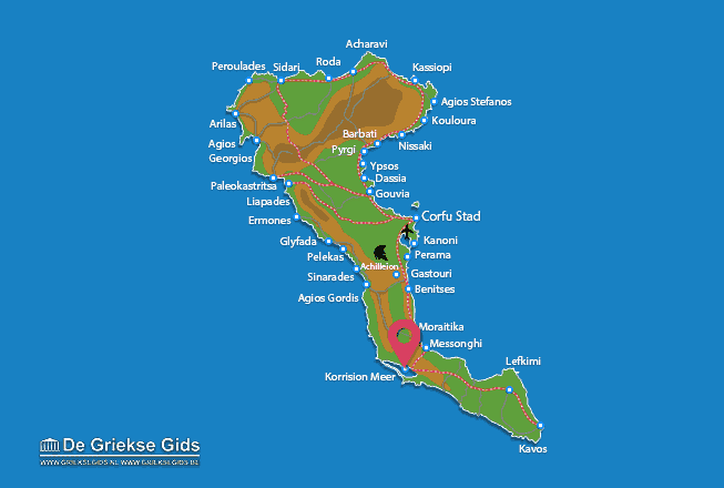 Map of Korision Lake