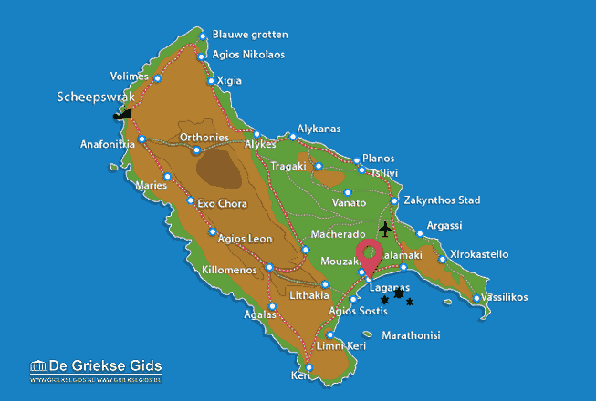 Map of Laganas