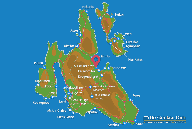 Map of Melissani cave