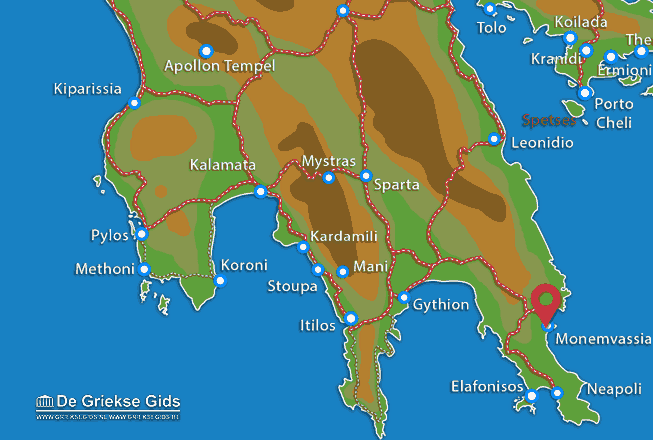 Map of Monemvasia