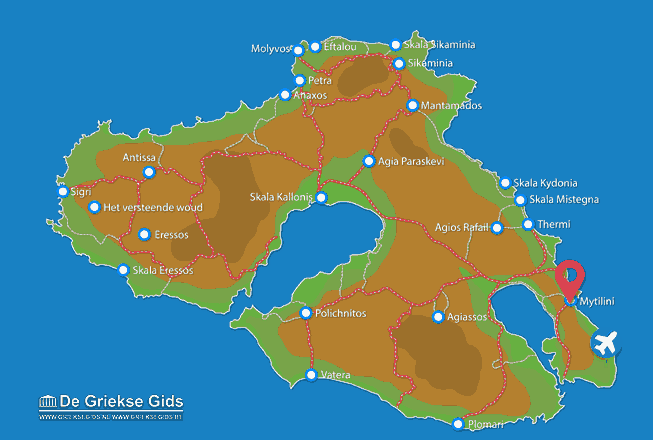 Map of Mytilini