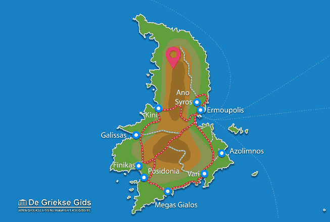 Map of The North of Syros