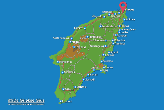 Map of Rhodes town
