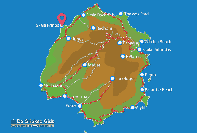 Map of Skala Prinos