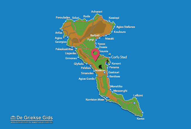 Map of Beaches Corfu