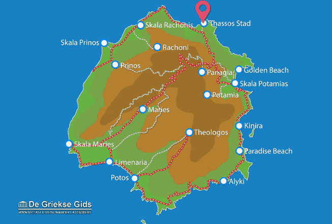 Map of Thassos town