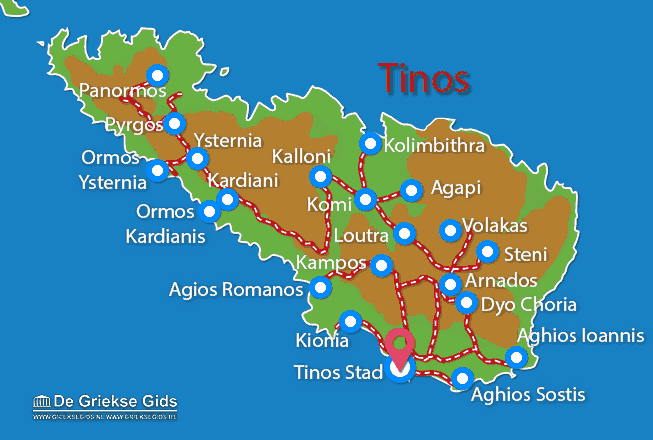 tinos tourist map