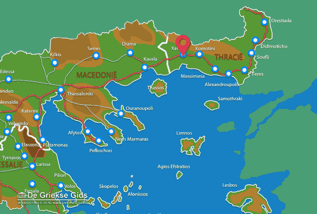 Map of Xanthi town