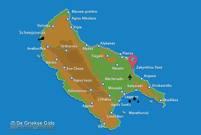 Map of Zakynthos town