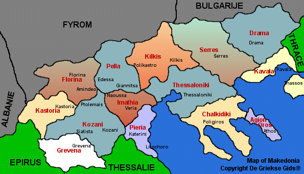 Map of Macedonia Greece
