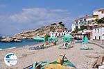 Ligbedden and beachstoelen at beach Kokkari - Island of Samos - Photo GreeceGuide.co.uk